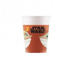 8 BICCHIERI DI CARTA MANDALORIAN STAR WARS