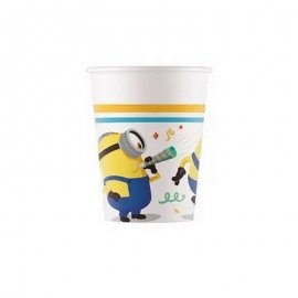 8 VASOS DE PAPEL MINIONS