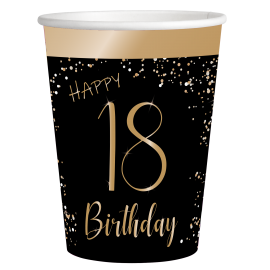 8 eleganti bicchieri neri da 18 anni da 250 ml