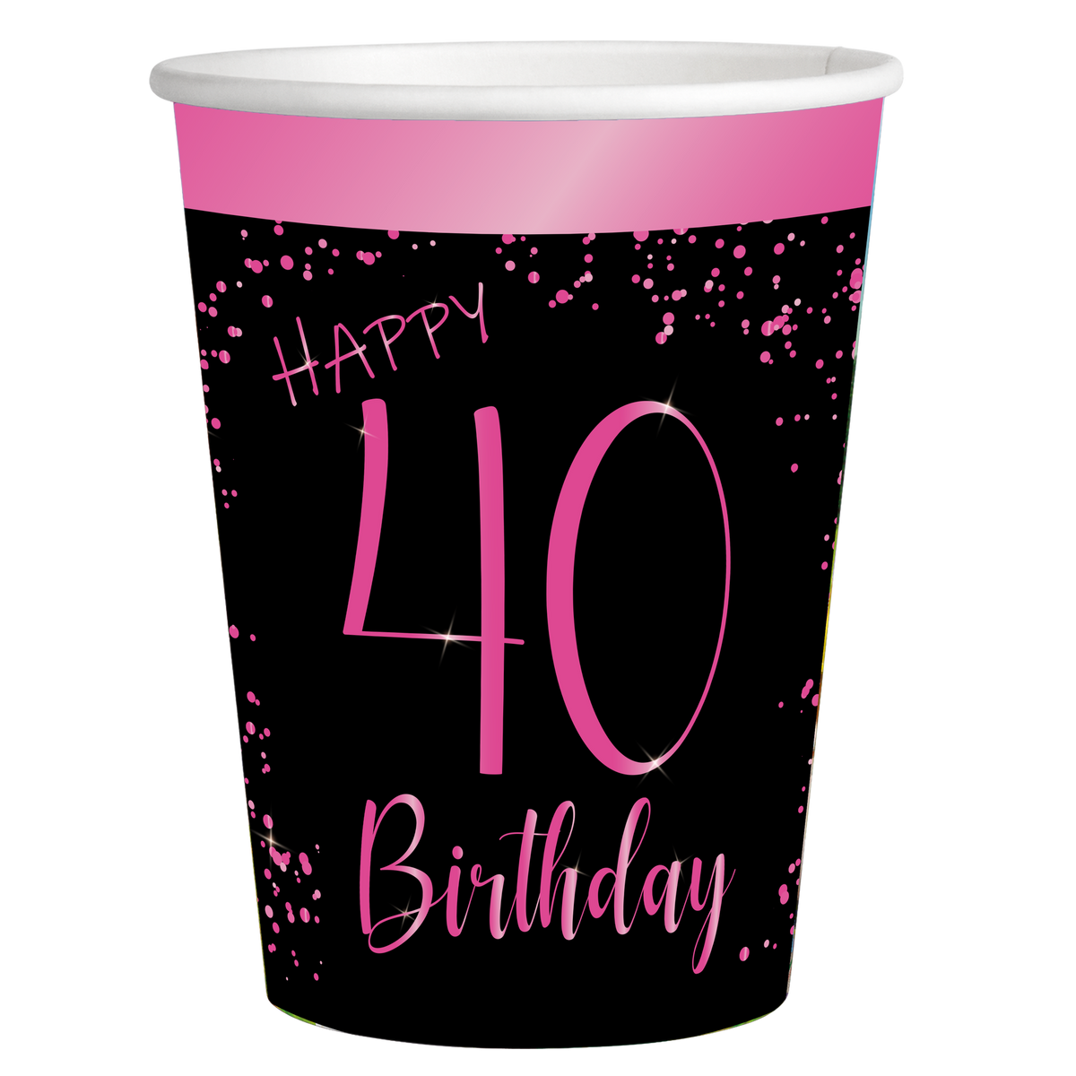 8 eleganti bicchieri rosa per il 40° anniversario da 250 ml