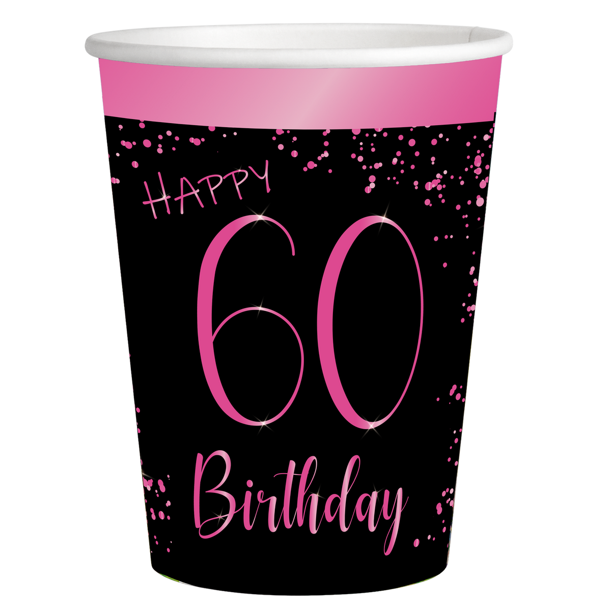 8 verres roses élégants 60e anniversaire 250 ml