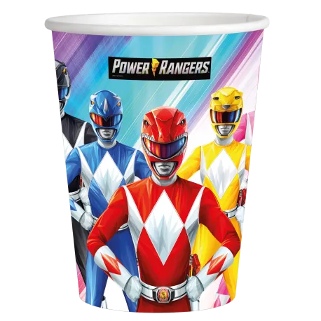 8 verres Power Rangers de 250 ml