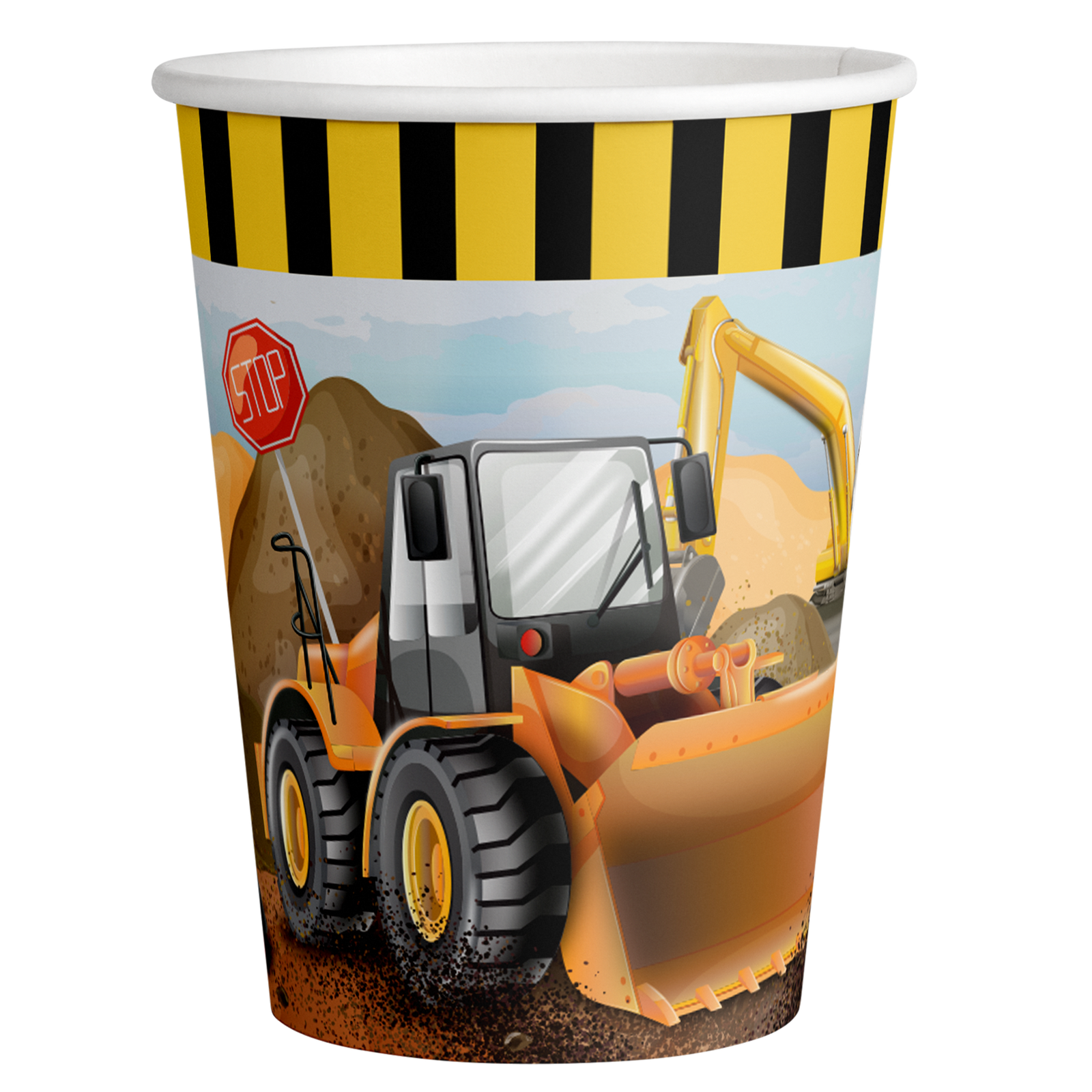 8 Bicchieri di carta BIG DIG CONSTRUCTION da 250 ml