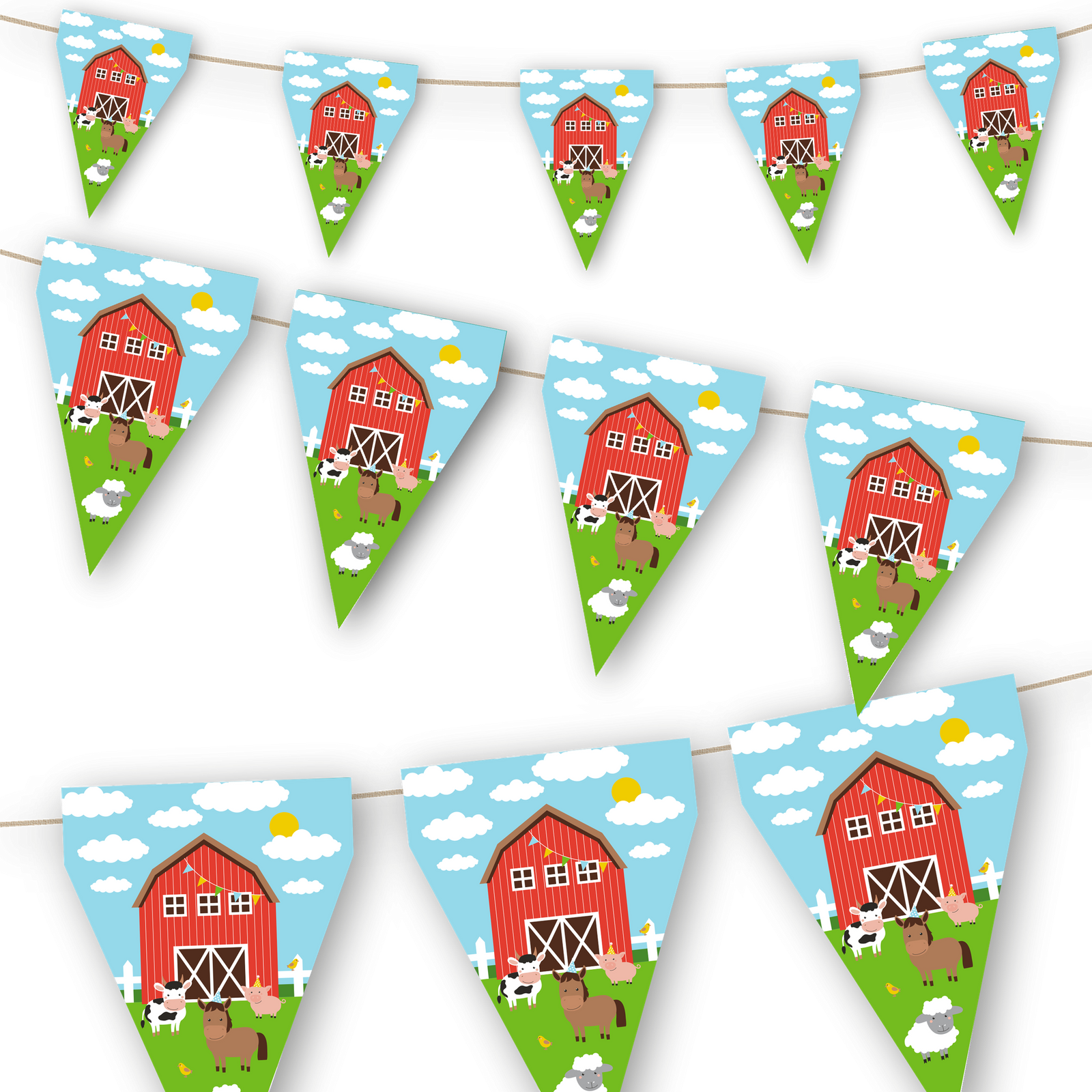 ANIMAUX DE LA FERME fanion 3 m