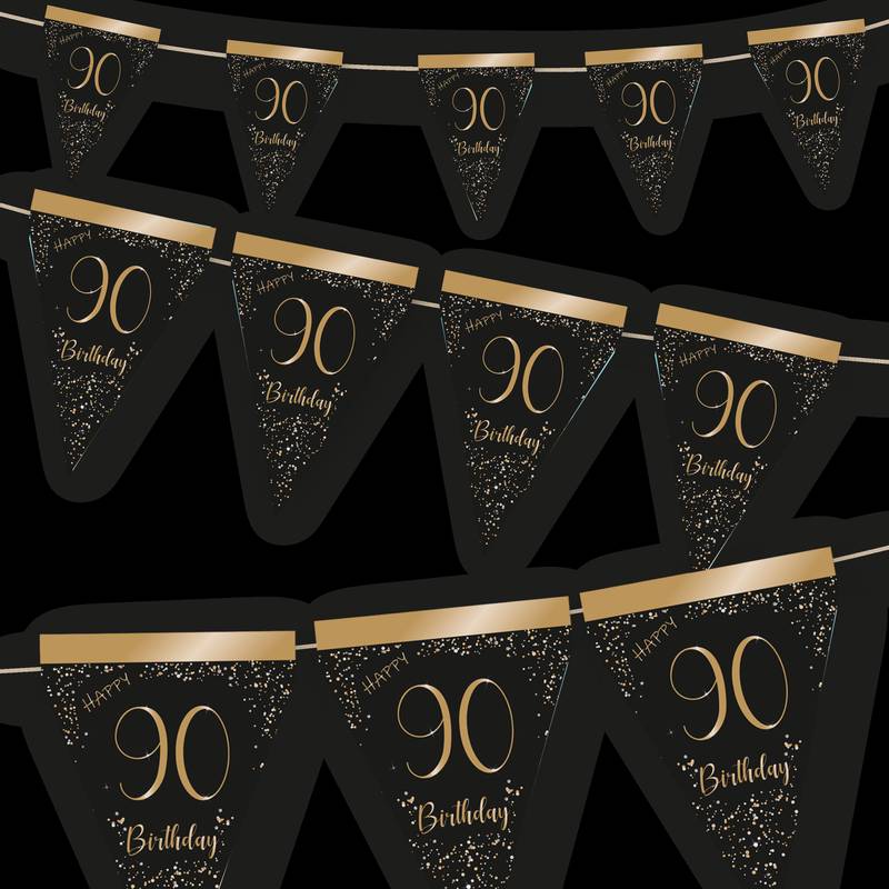 Elegante gagliardetto nero 90 anni
