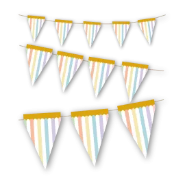 Banderin PASTEL CELEBRATION 3 metros