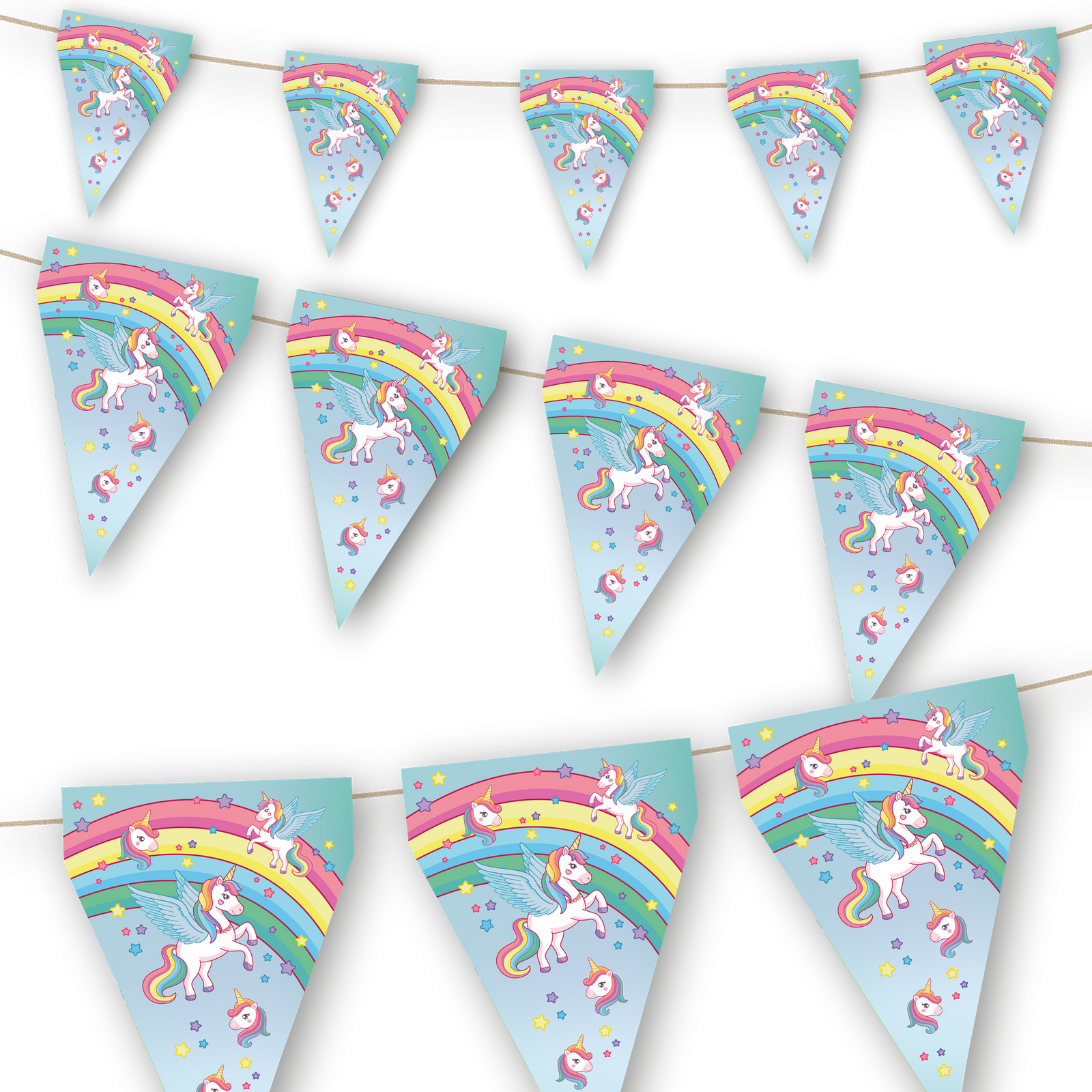 Gagliardetto magico unicorno 3 metri