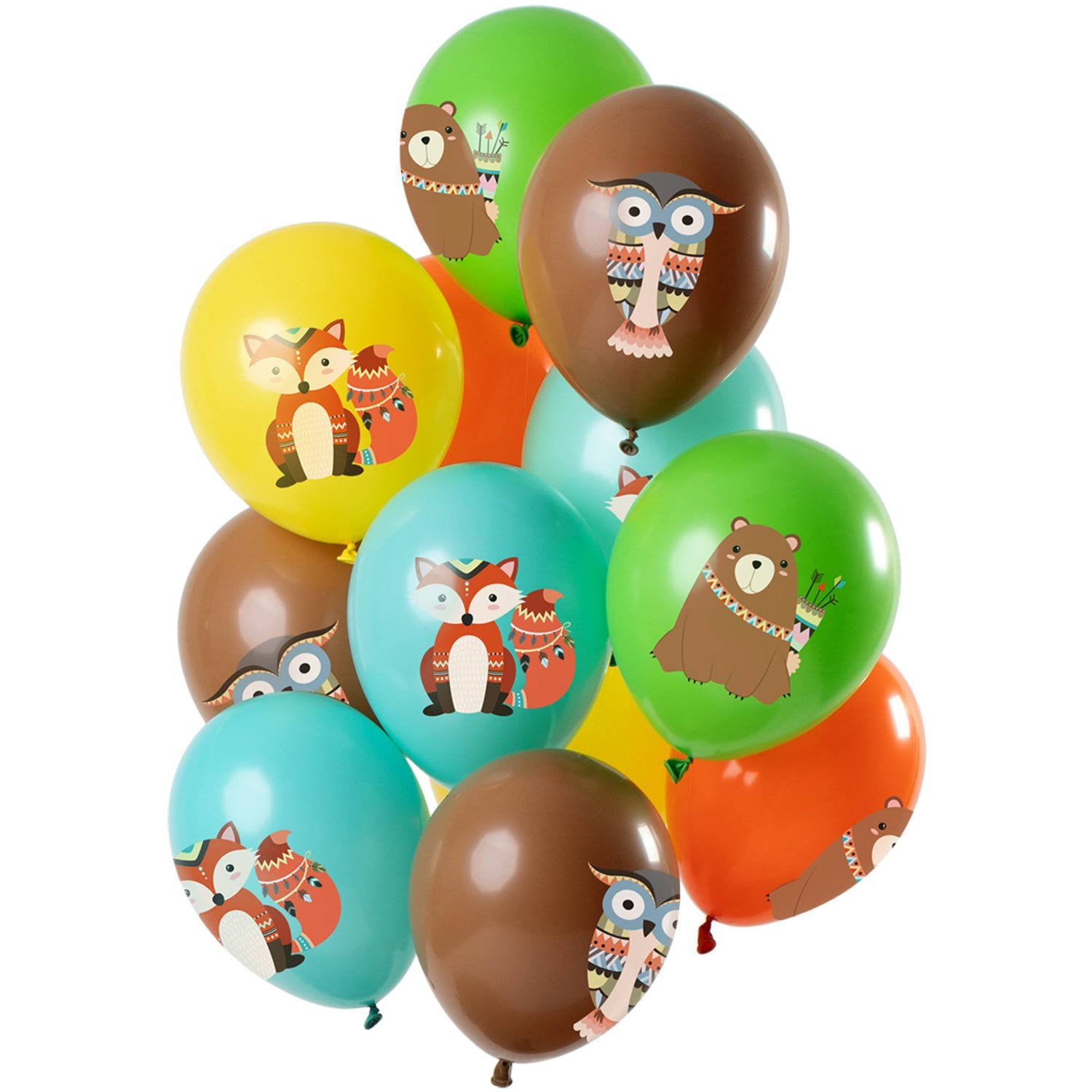 Bouquet de ballons de 12 pièces, animaux de la forêt, 30 cm