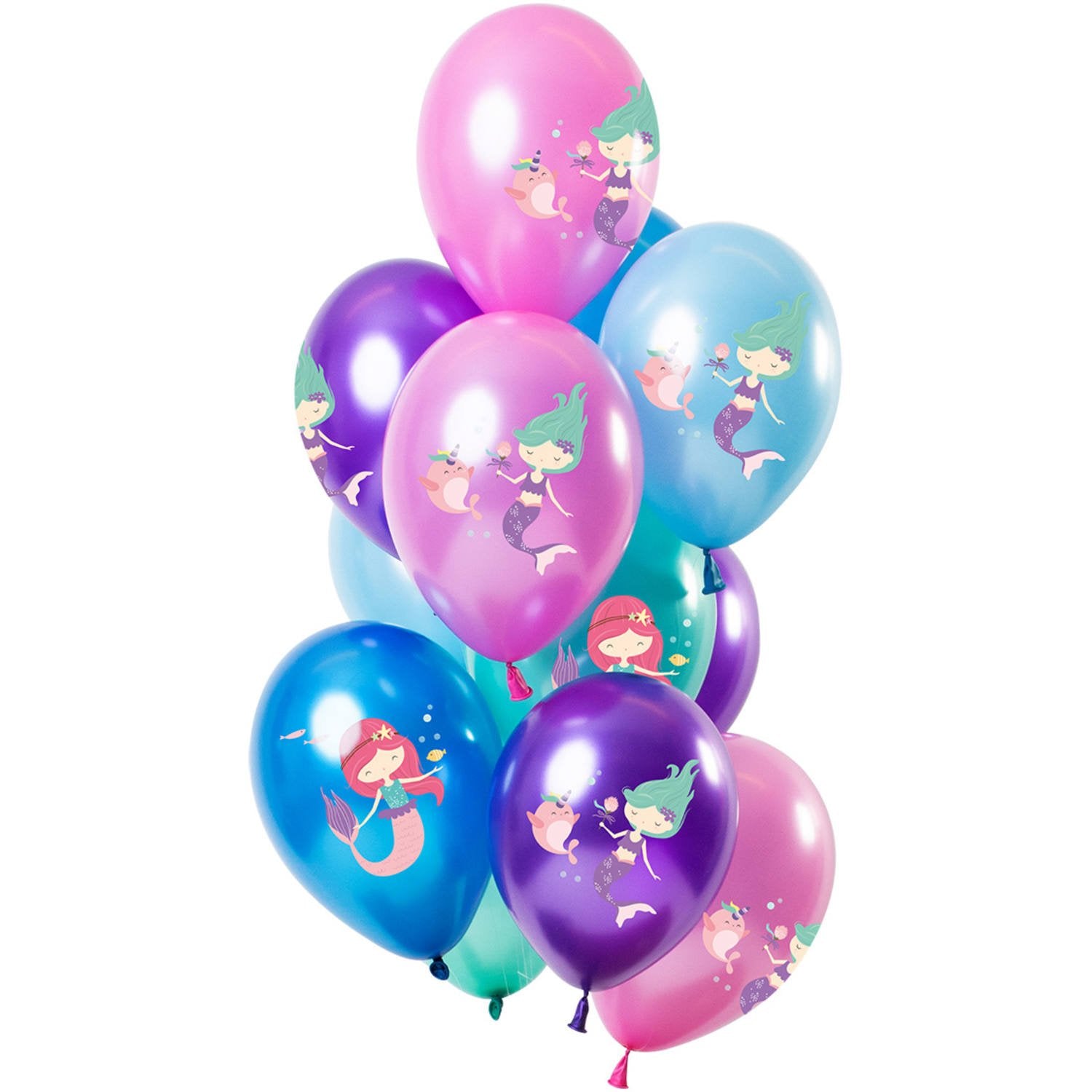 Bouquet de ballons sirène 12 pièces 30 cm