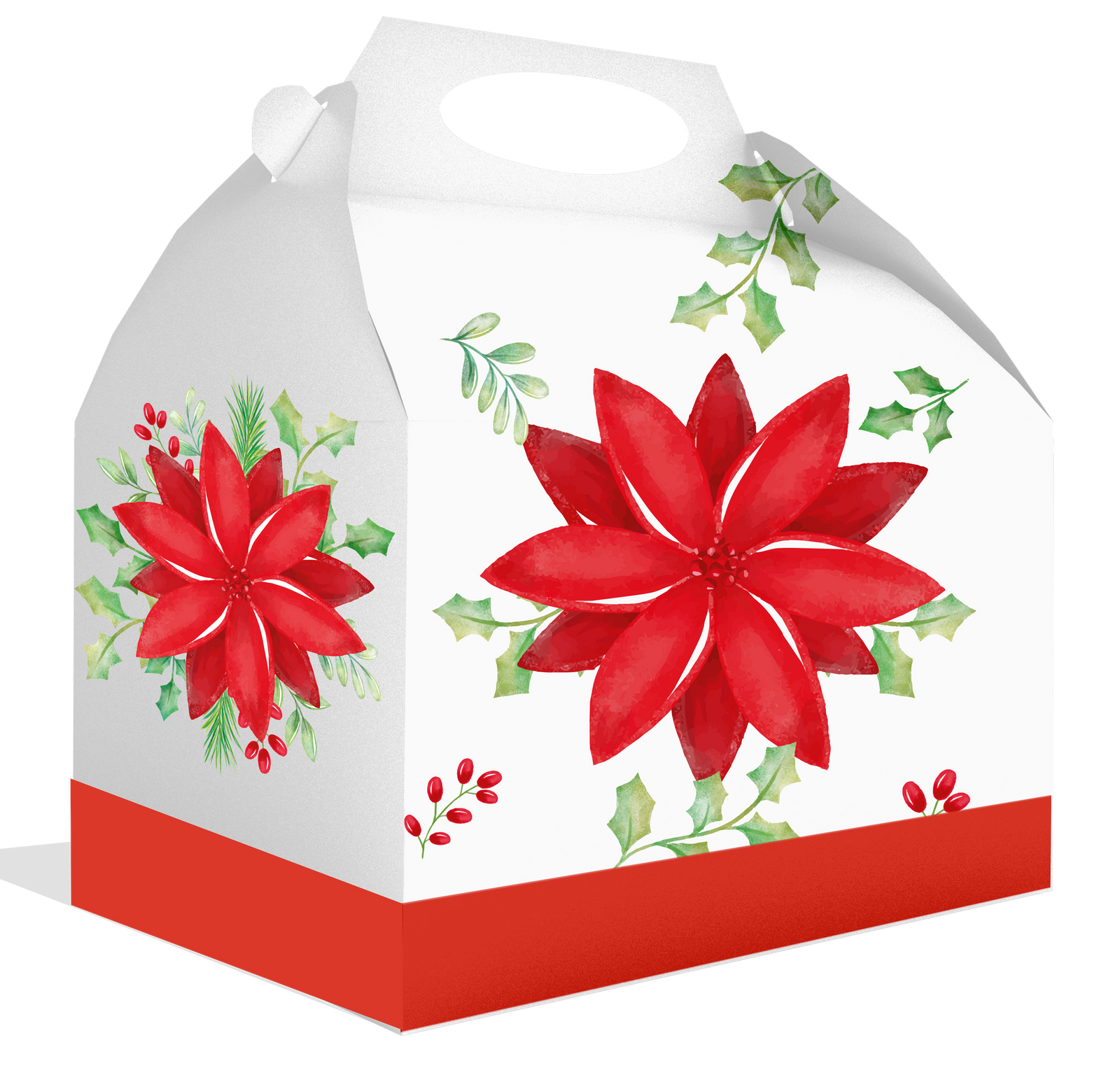 Scatola di Natale con Stelle di Natale 20 x 16 x 11 cm