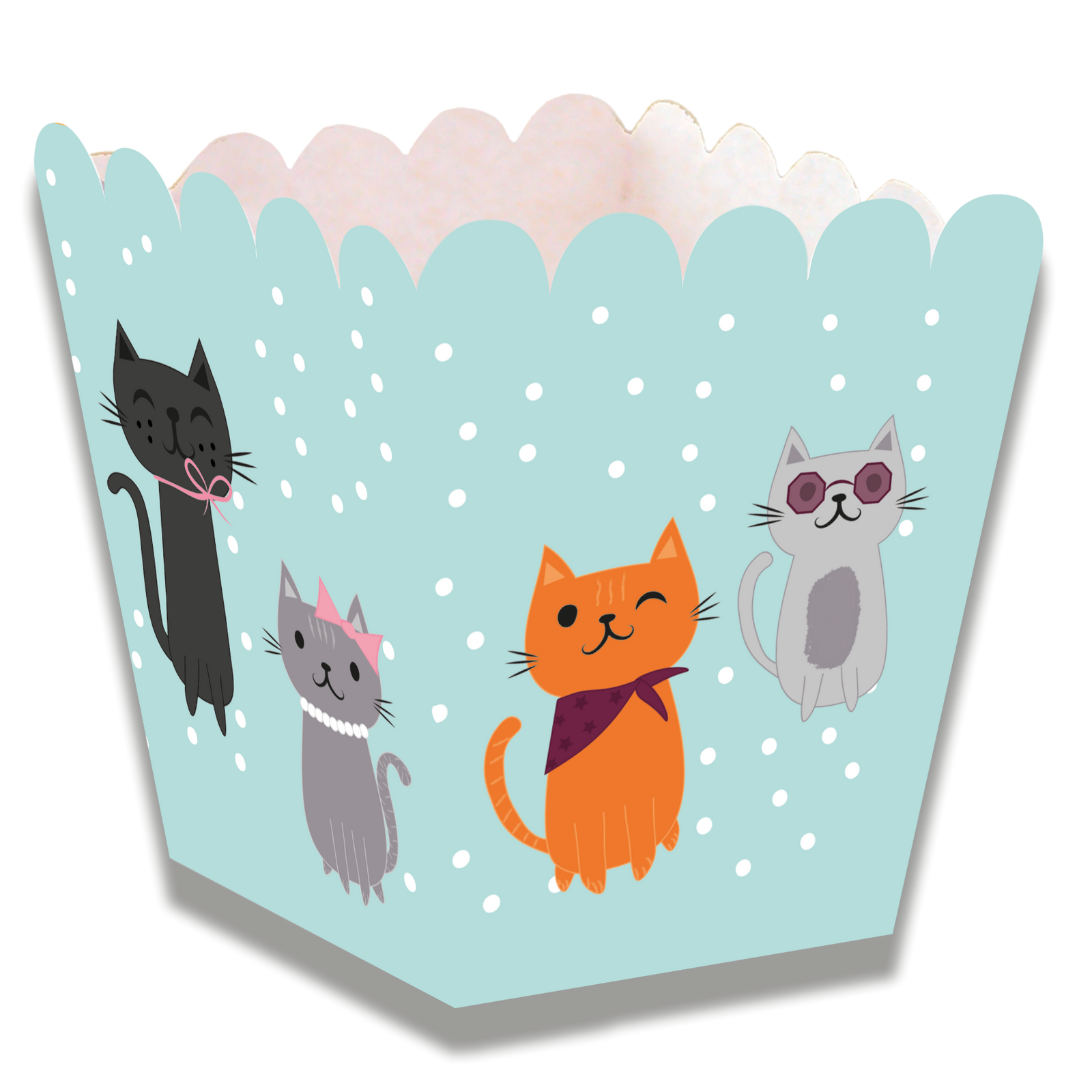 Scatola per feste a forma di gattini 5 x 5 x 7 cm