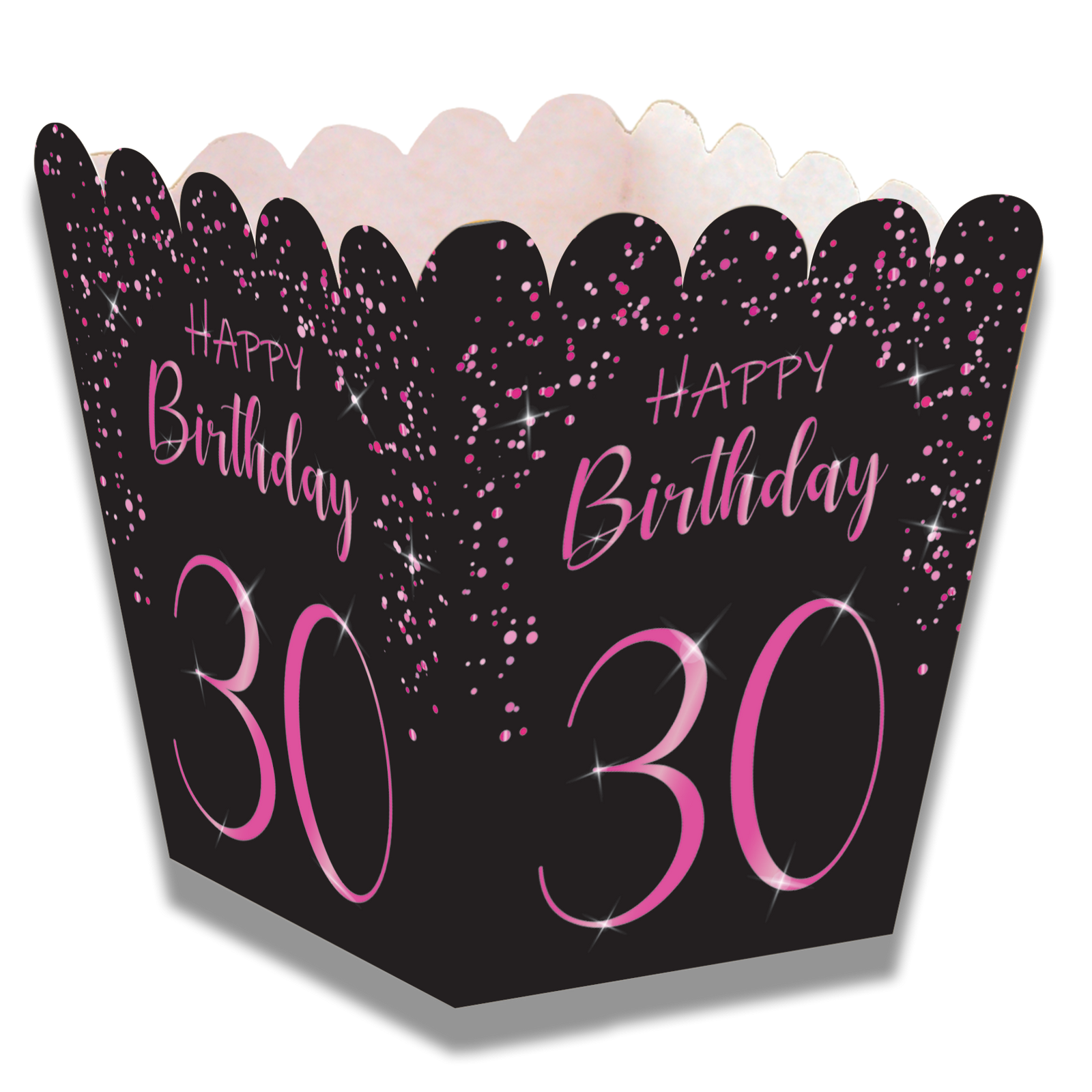 Elegante scatola rosa bassa 30° anniversario 7 x 5 x 5 cm