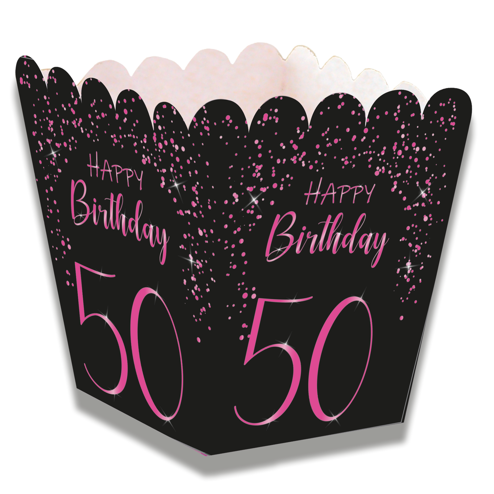 Elegante scatola rosa bassa per il 50° anniversario