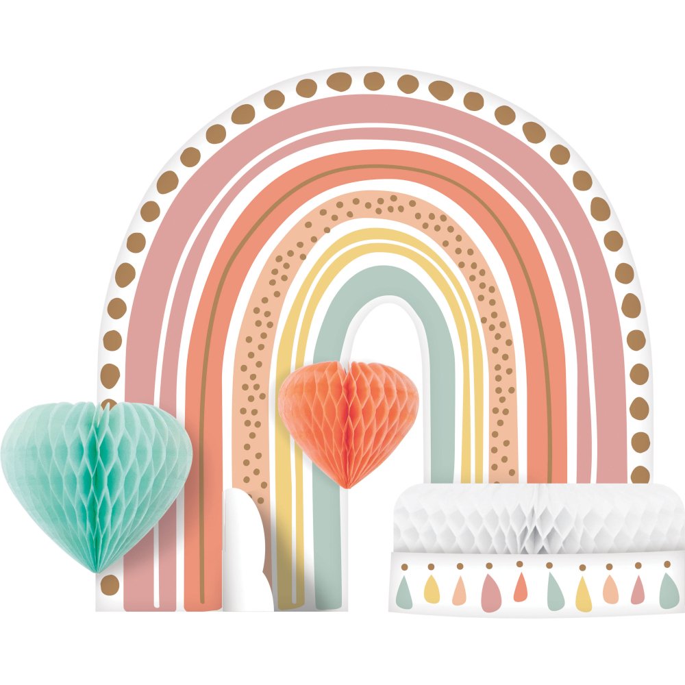 Centrotavola arcobaleno boho