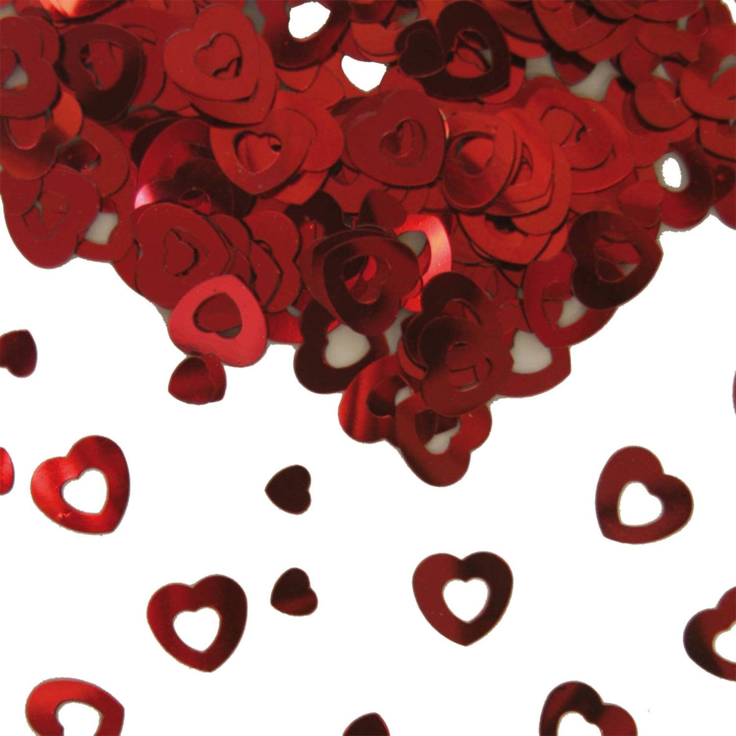 Coriandoli a forma di cuore metallico