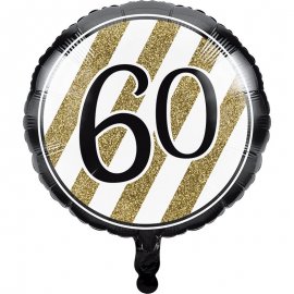Ballon métallisé 45 cm '60 Noir et Or