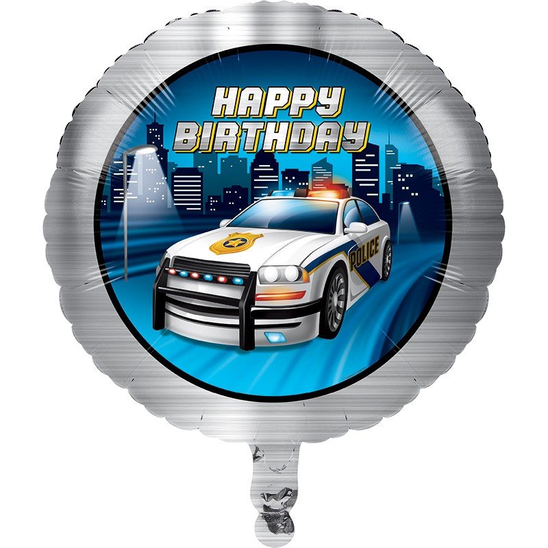 GLOBO FOIL 45 CM POLICE PARTY