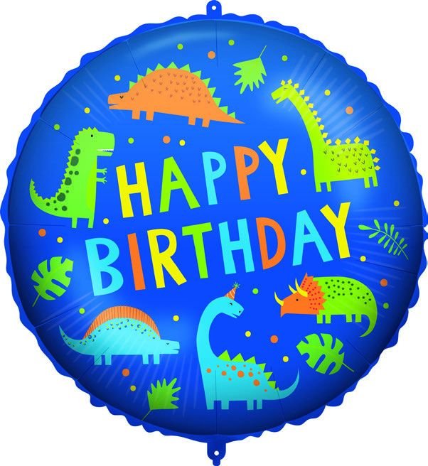PALLONCINO IN FOIL 46 CM HAPPY BIRTHDAY DINO