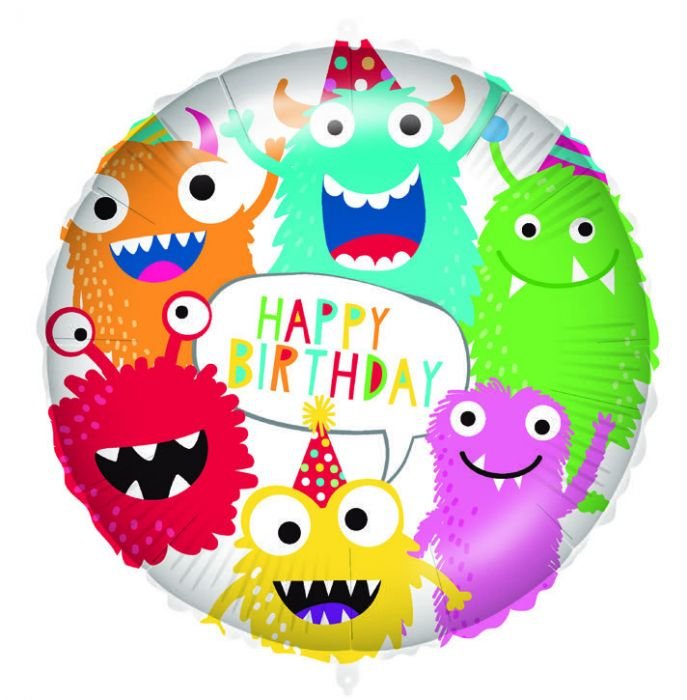 BALLON EN ALUMINIUM 46 CM MONSTRES FÊTE