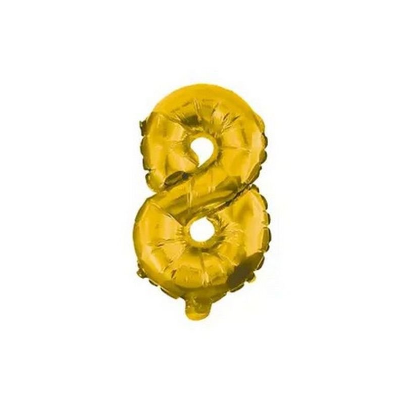 PALLONCINO ORO NUMERO 8, 32 CM