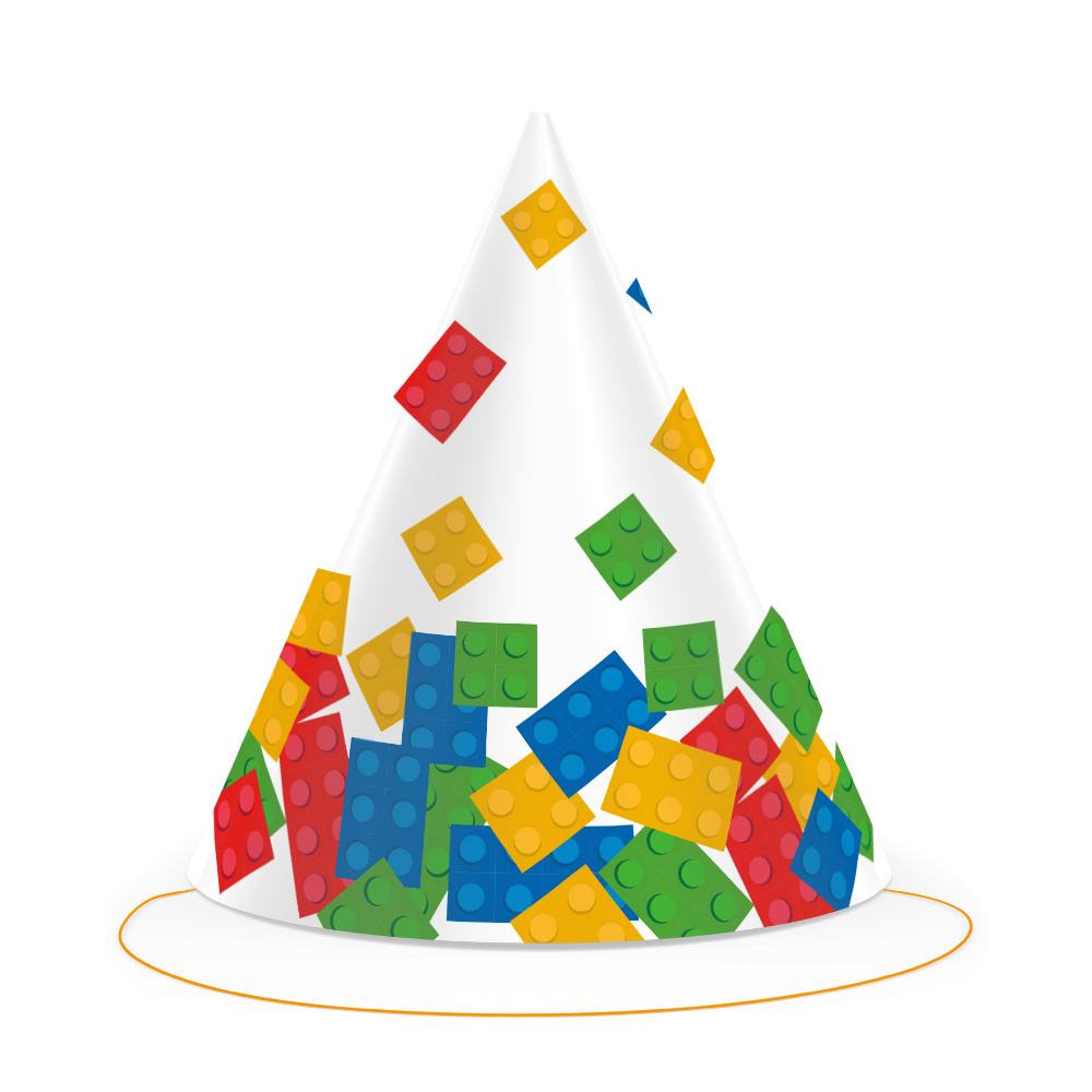 8 GORROS CONO BLOCK PARTY