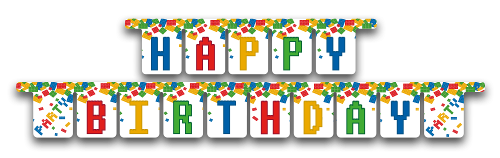 GHIRLANDA DI BUON COMPLEANNO 230 CM BLOCK PARTY