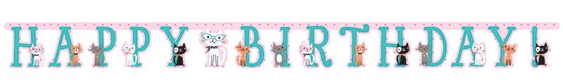 GHIRLANDA DI BUON COMPLEANNO 210 CM FESTA DEI GATTI