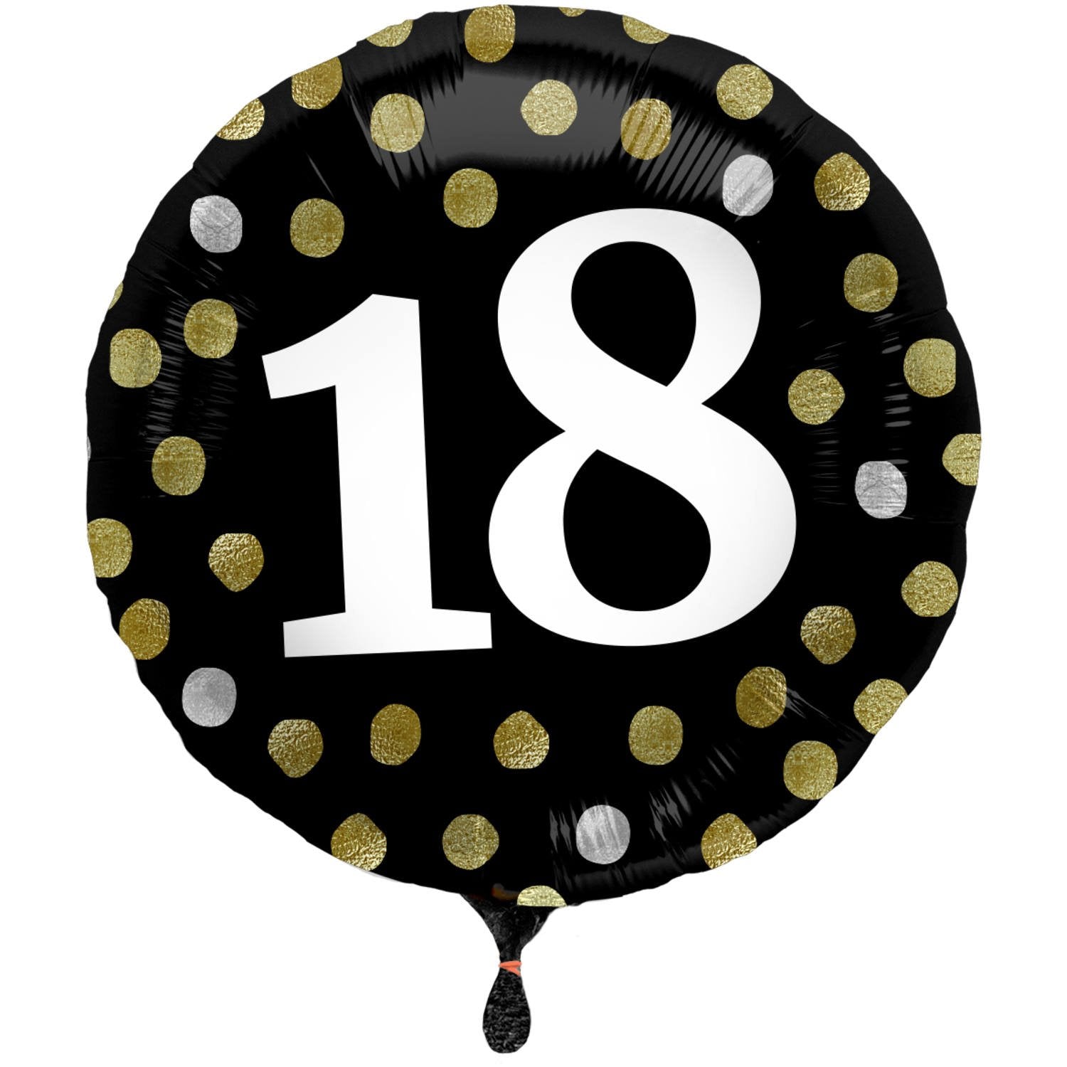 Palloncino per il 18° compleanno, in lamina nera lucida, 45 cm