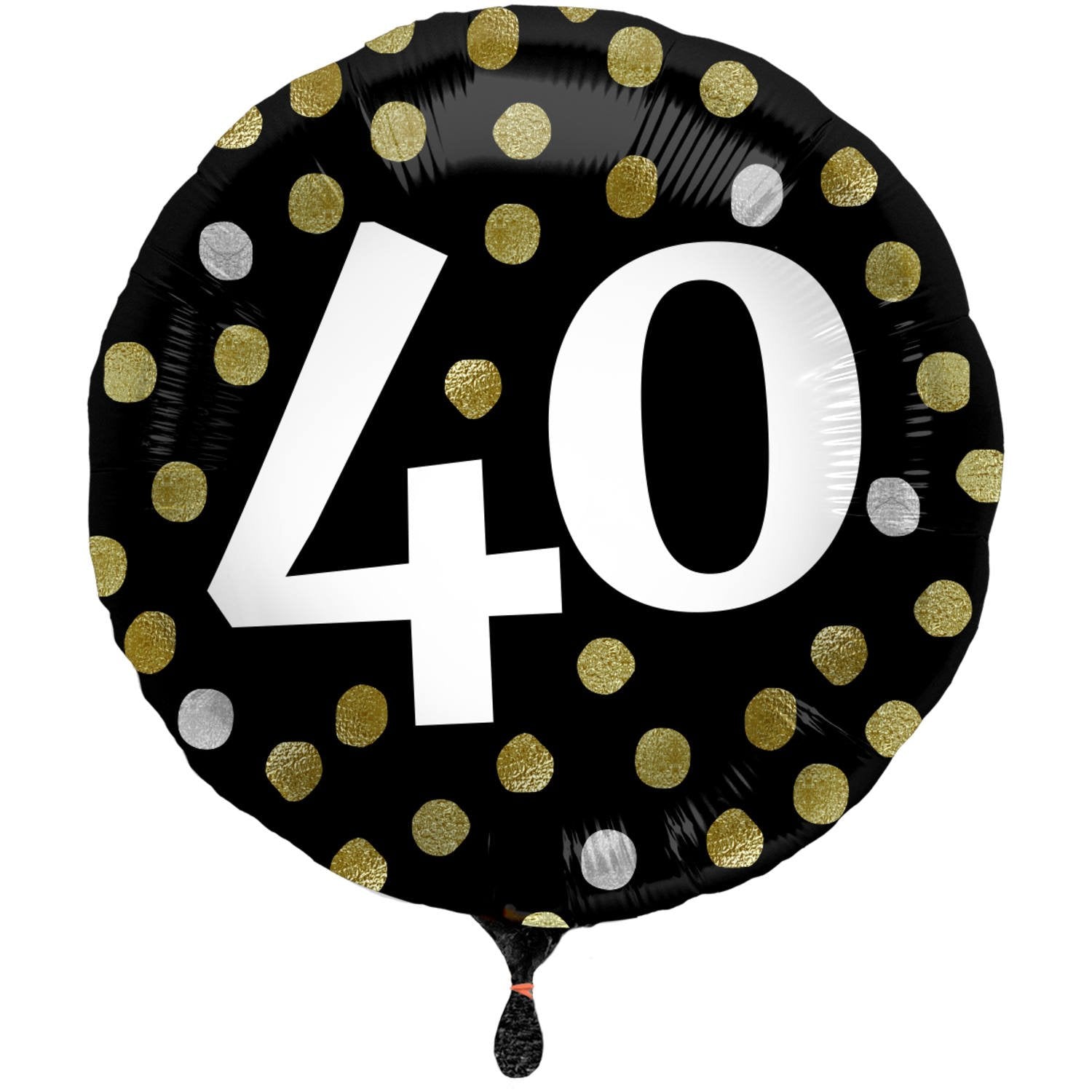 Palloncino 40° anniversario, lamina nera lucida, 45 cm