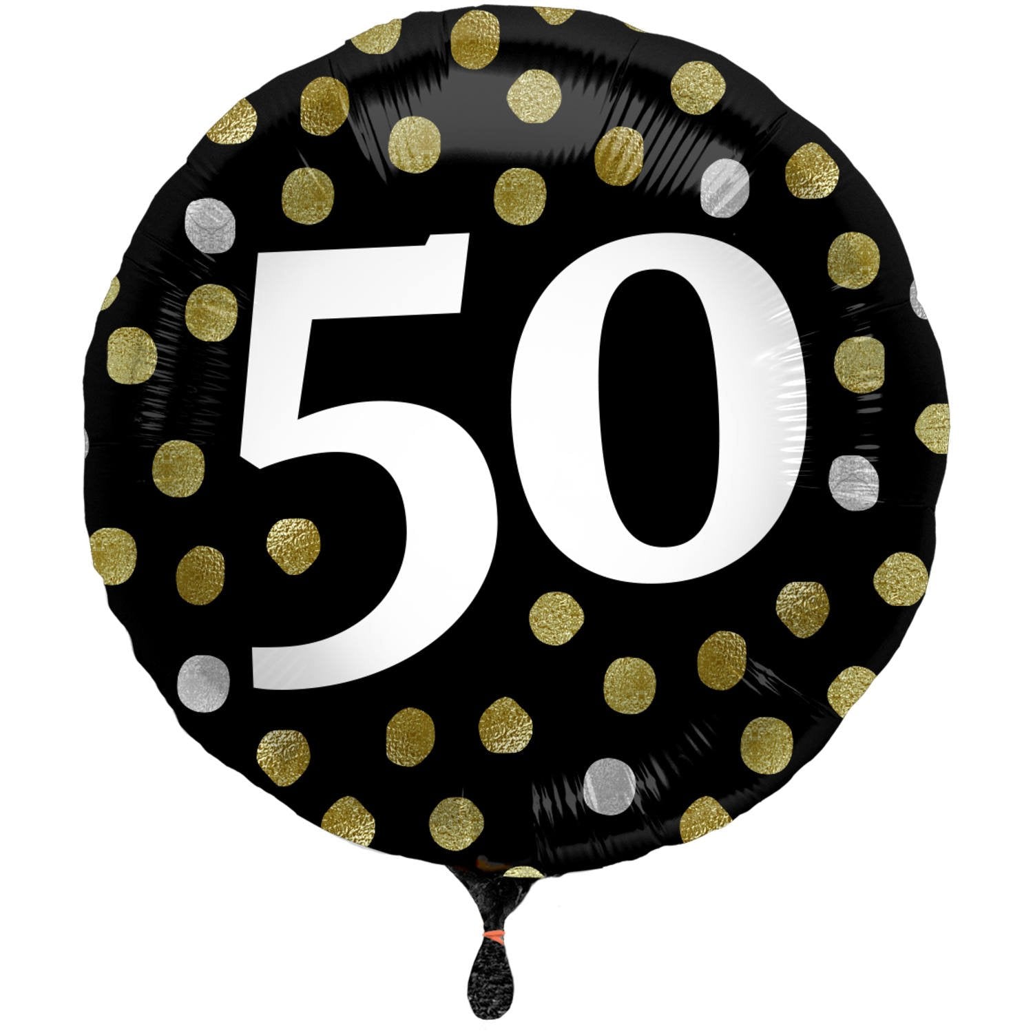 Palloncino 50° anniversario, lamina nera lucida, 45 cm