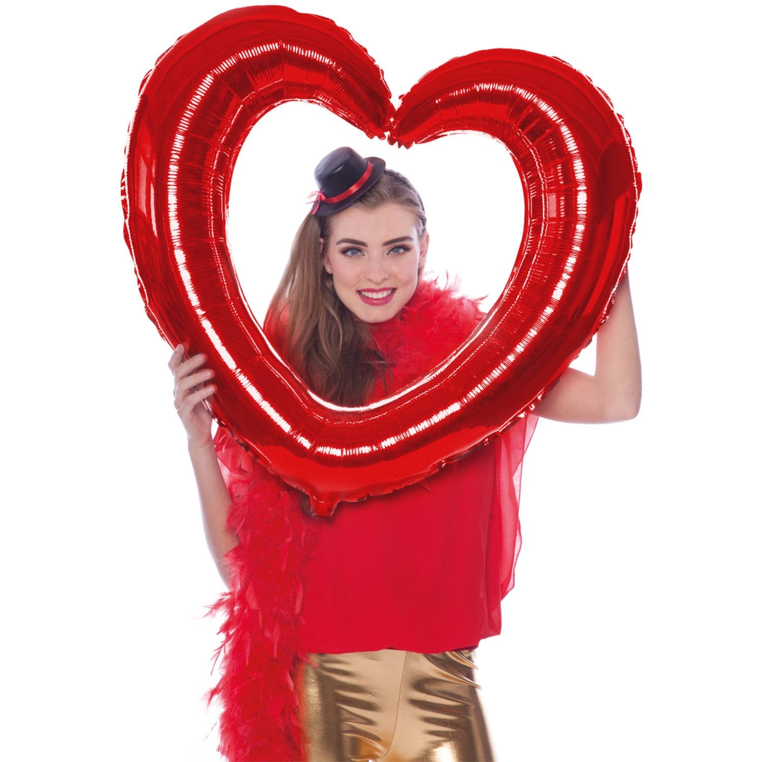 Palloncino a forma di cuore 80 cm rosso