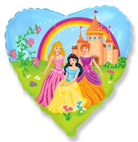 Palloncino a forma di cuore da principessa 45 cm
