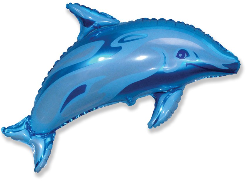 Ballon dauphin bleu 96 x 70 cm