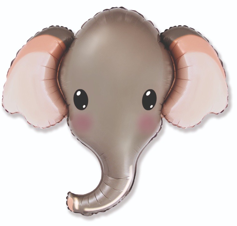 Ballon tête d'éléphant gris 99 x 81 cm