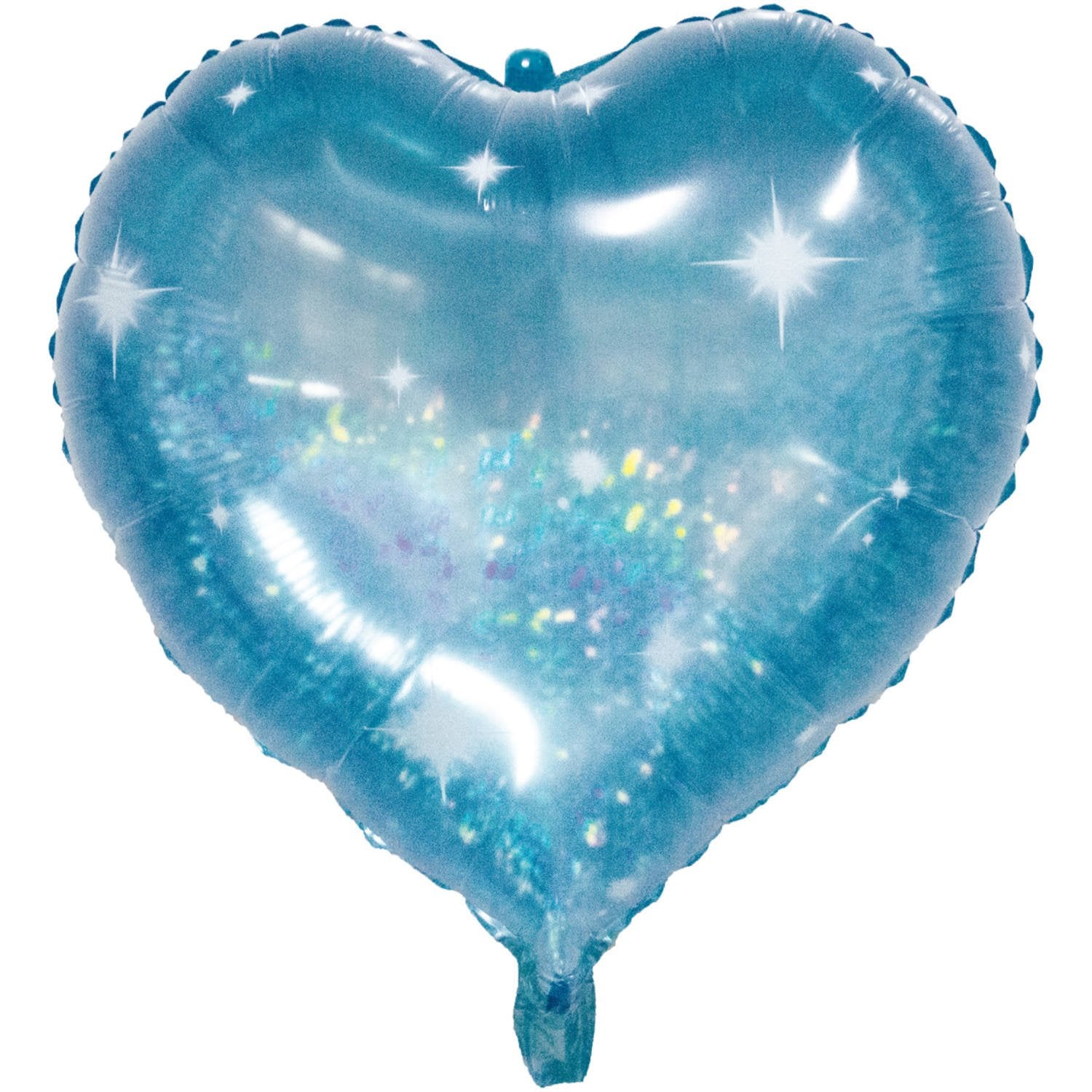 Palloncino in foil a forma di cuore galattico color acquamarina da 61 cm