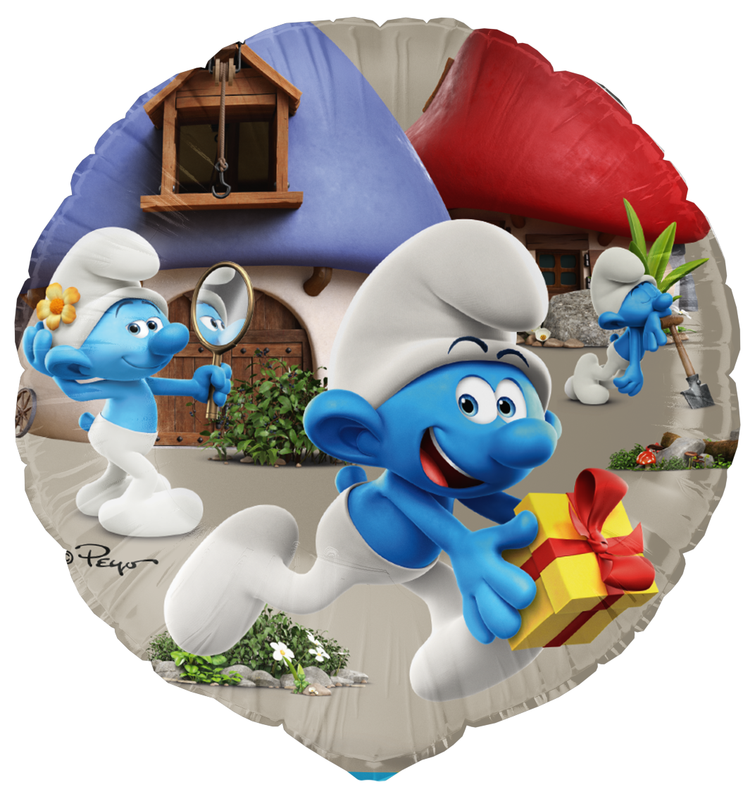 Globo Foil Pitufos Redondo 46 cm