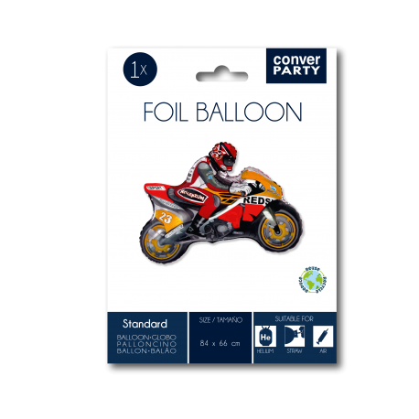 Palloncino arancione da corsa motociclistica 84 x 66 cm