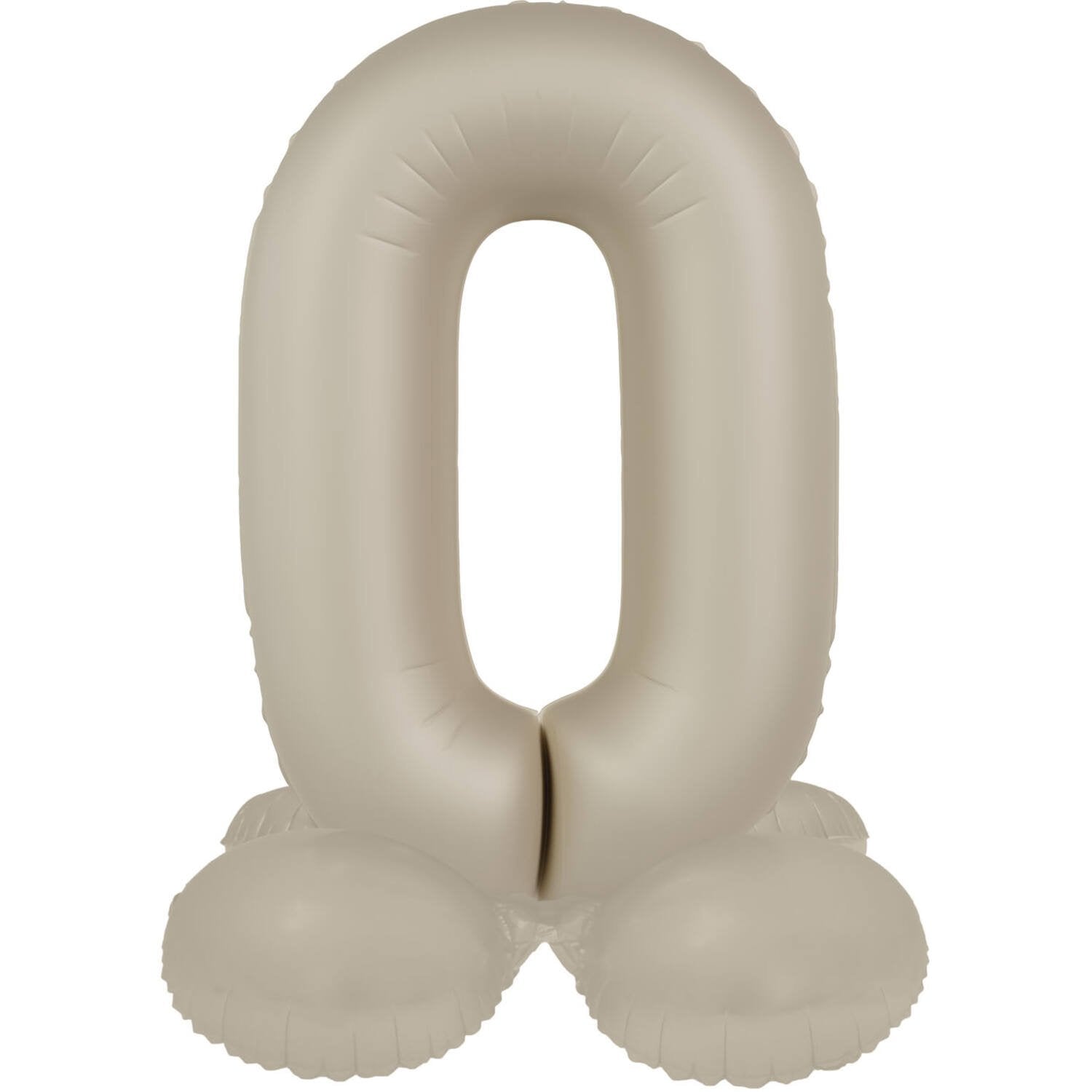 Numero 0 Balloon Creamy Latte Ultra Matte con supporto 41 cm