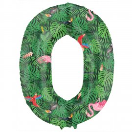 Palloncino Numero 0 Jungle Vibe 86 cm