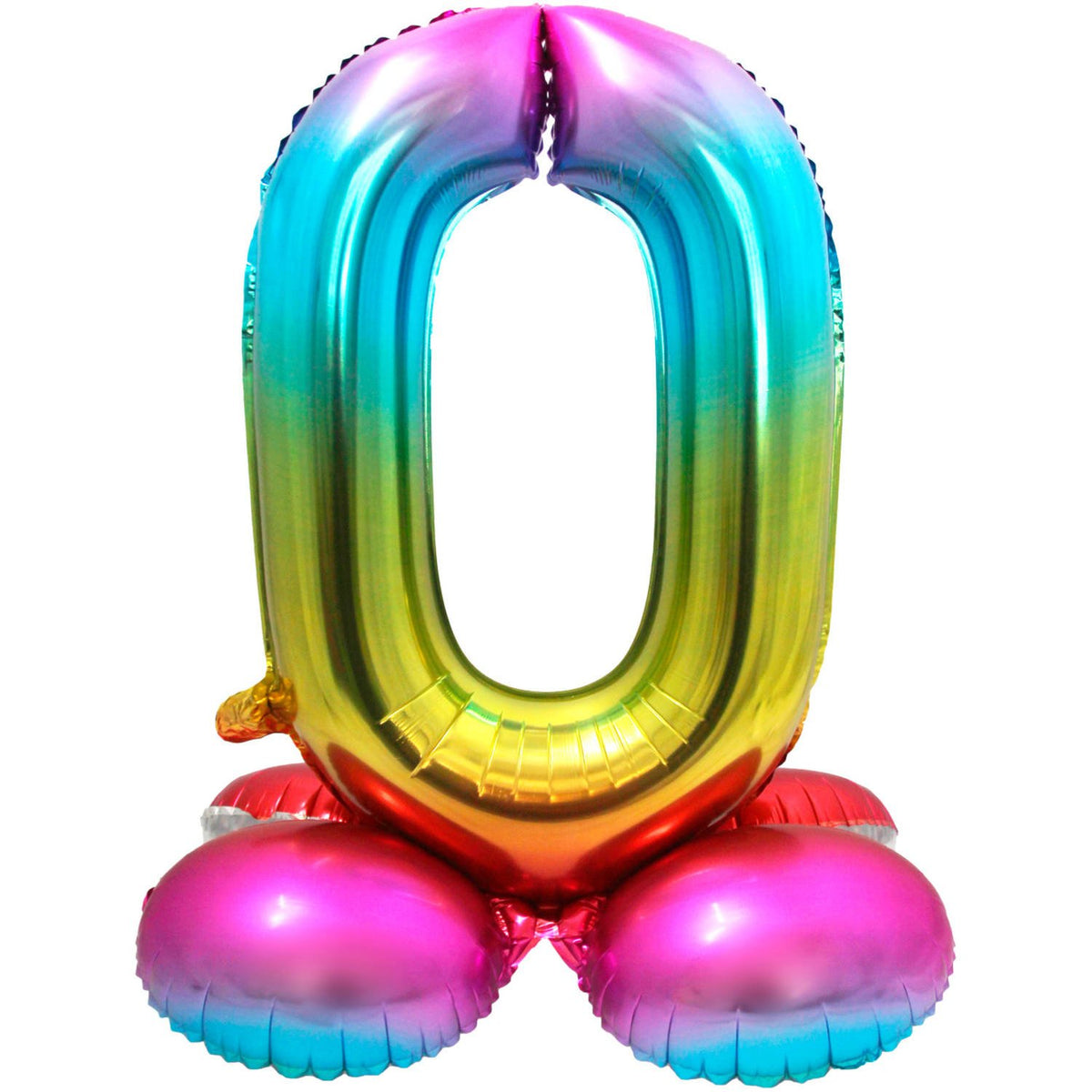Palloncino numero 0, 72 cm, multicolore, con supporto