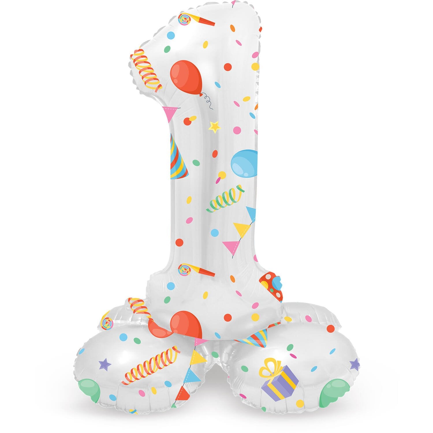 Palloncino numero 1 Joyful Party con base 41 cm