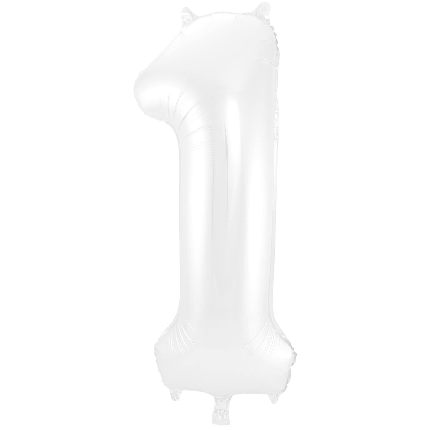 Palloncino numero 1, 86 cm, bianco