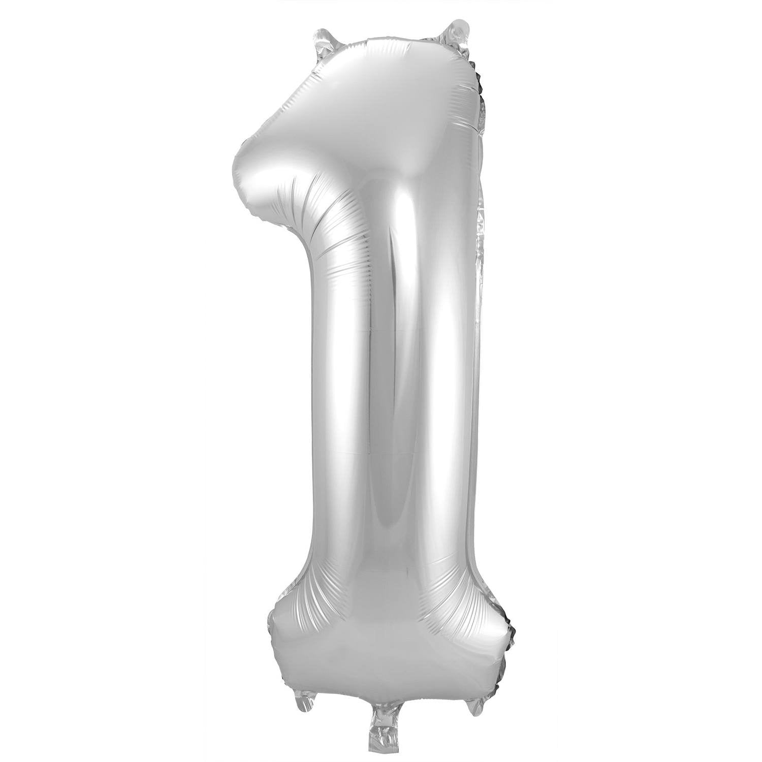 Palloncino numero 1, 86 cm, argento