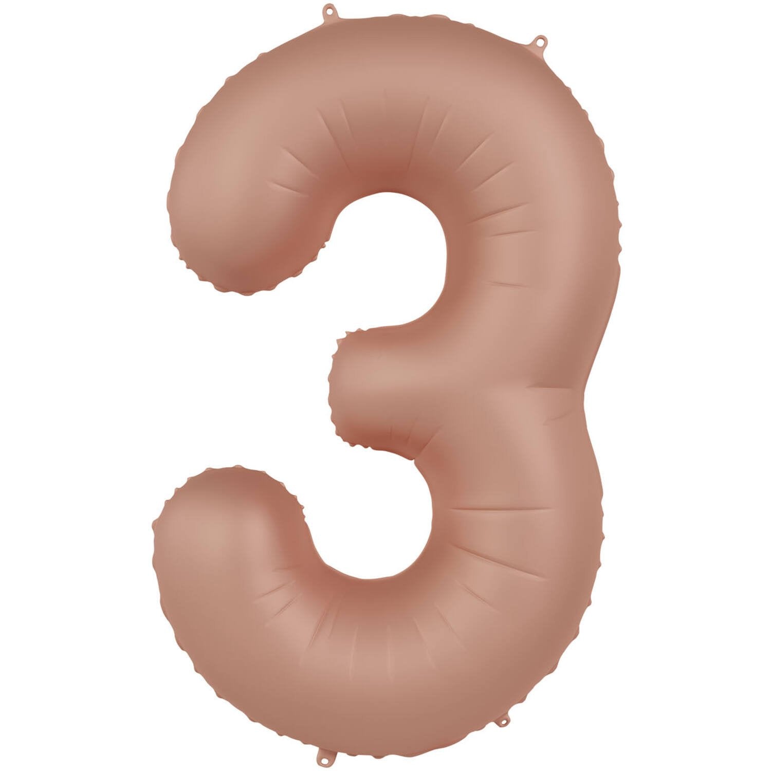 Ballon numéro 3 Vintage Rose Ultra Mat 86 cm
