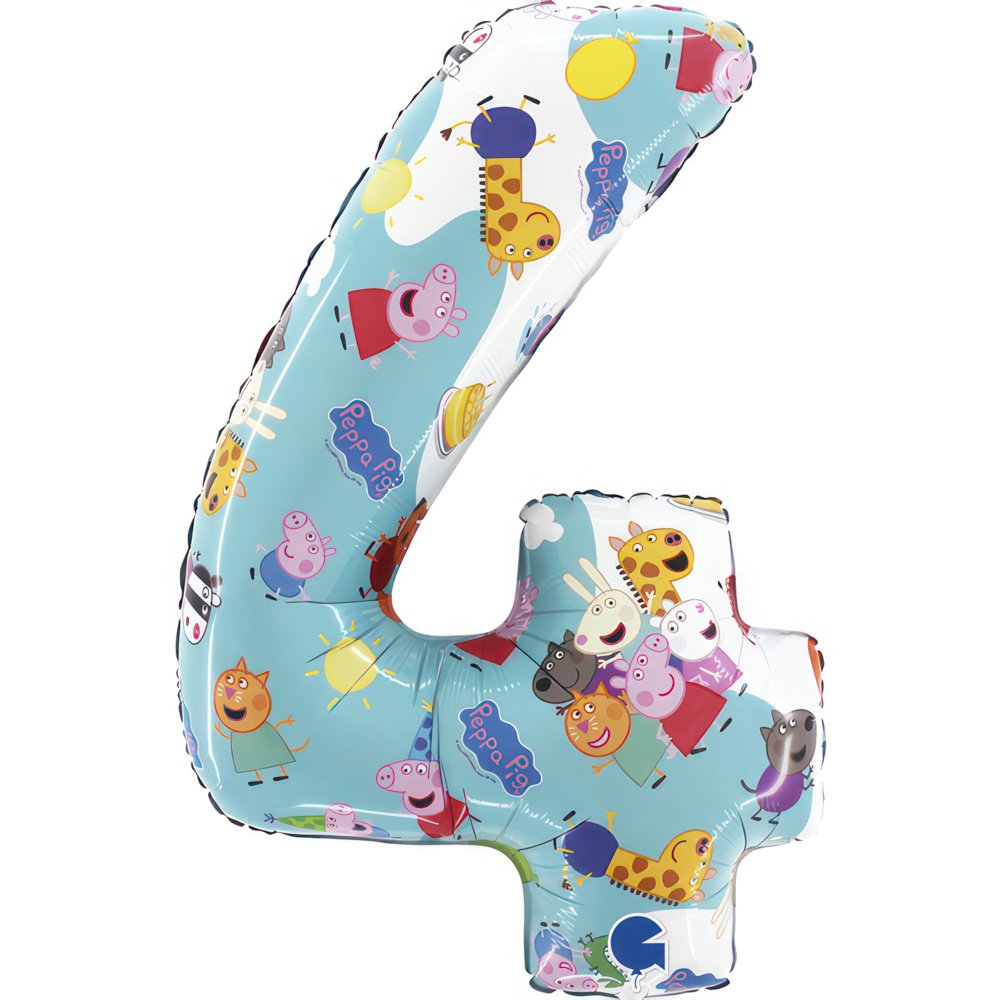 Palloncino Numero 4 Peppa Pig 52 x 72 cm