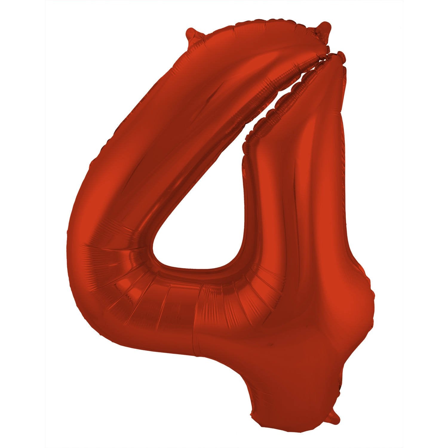 Ballon chiffre 4, 86 cm, rouge mat