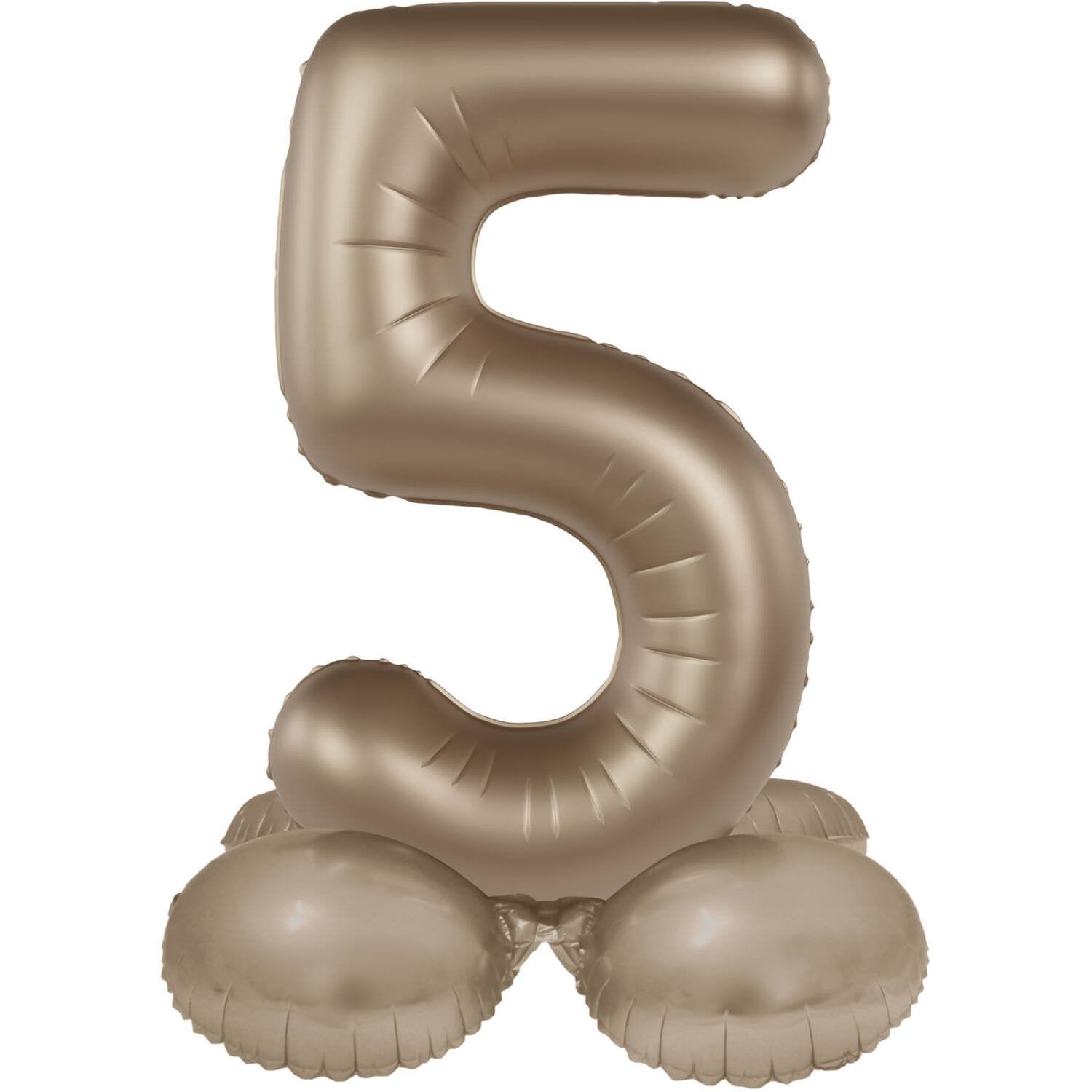 Globo Número 5 Starlight Gold con Soporte 72 cm