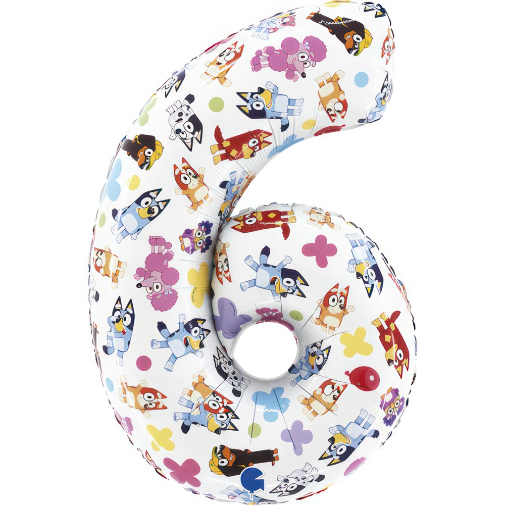 Palloncino Numero 6 Bluey 49 x 72 cm