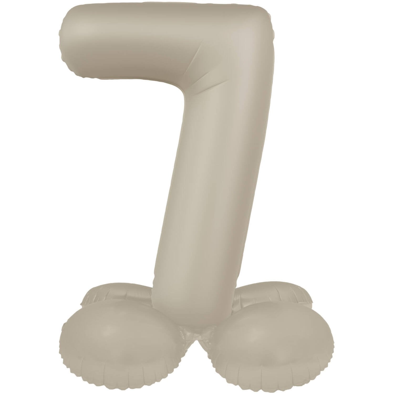 Palloncino numero 7 Creamy Latte Ultra Matte con supporto 41 cm
