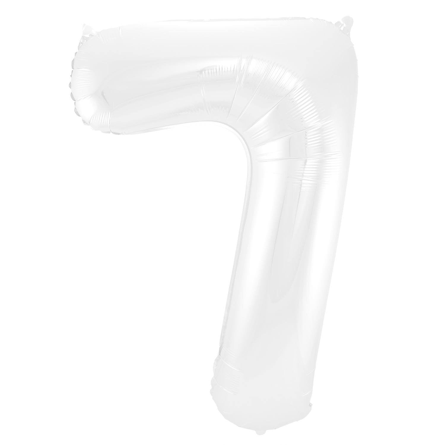 Palloncino numero 7, 86 cm, bianco